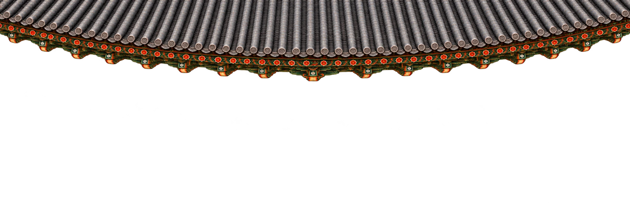 경복궁의 기와와 단청에서 영감받은 처마 일러스트